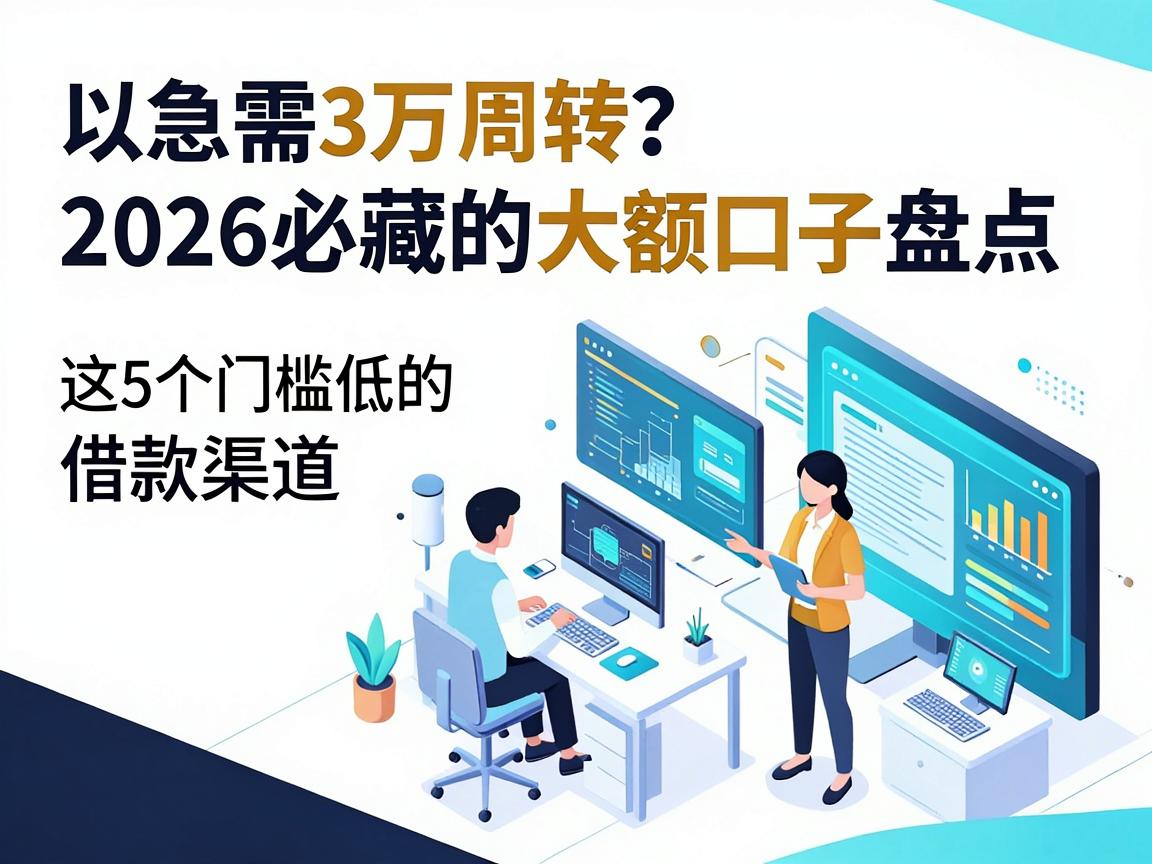 急需3万周转？2026必藏的大额口子盘点，这5个门槛低的借款渠道同步推荐