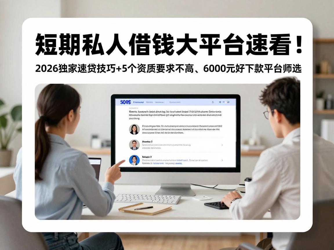短期私人借钱大平台速看!2026独家速贷技巧+5个资质要求不高、6000元好下款平台筛选