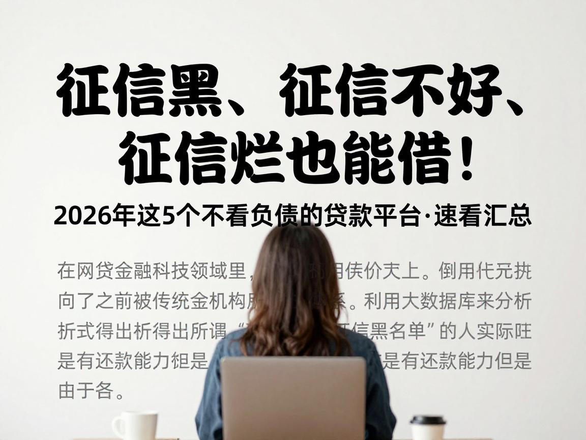 征信黑、征信不好、征信烂也能借！2026年这5个不看负债的贷款平台秒下款，速看汇总