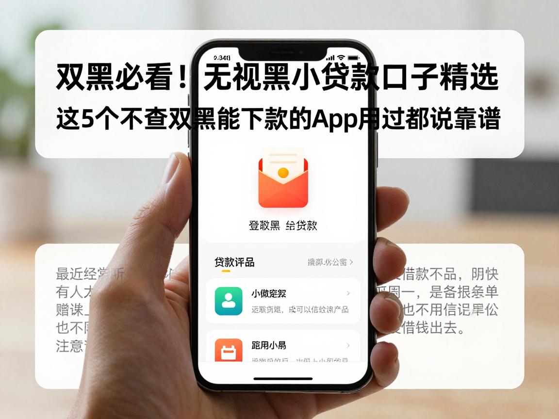 双黑必看!无视双黑小额贷款口子精选,这5个不查双黑能下款的App用过都说靠谱