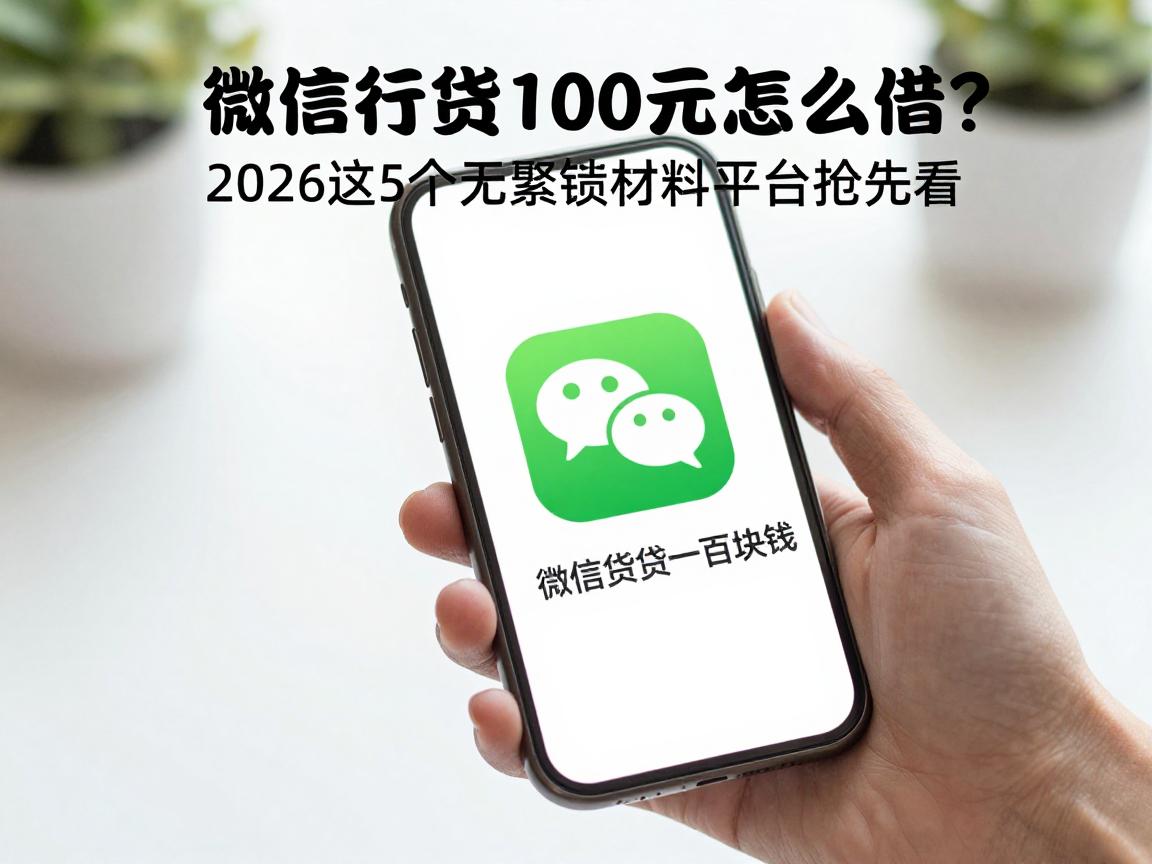 微信小额贷款100元怎么借？2026这5个无繁琐材料平台抢先看