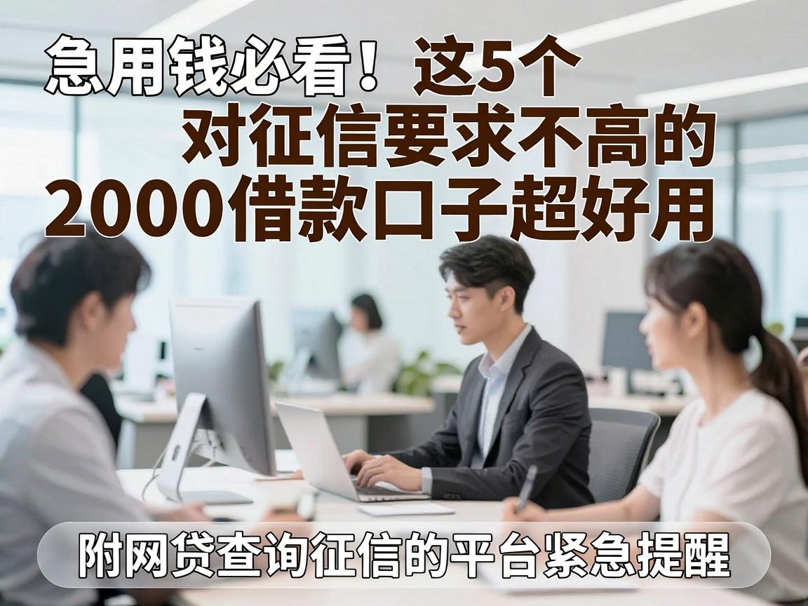 急用钱必看！这5个对征信要求不高的2000借款口子超好用，附网贷查询征信的平台紧急提醒