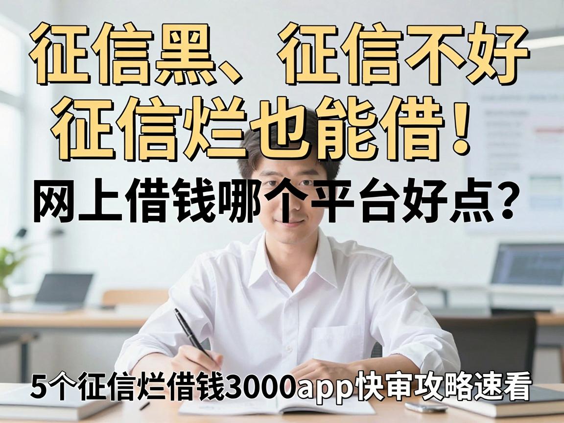 征信黑、征信不好、征信烂也能借！网上借钱哪个平台好点？5个征信烂借钱3000的app快审攻略速看