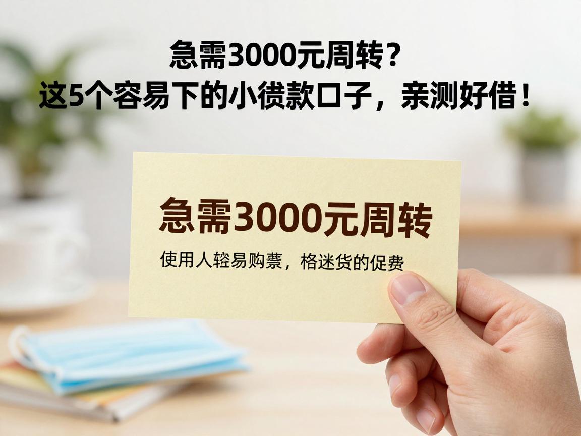 急需3000元周转?这5个容易下的小额贷款口子,亲测好借!