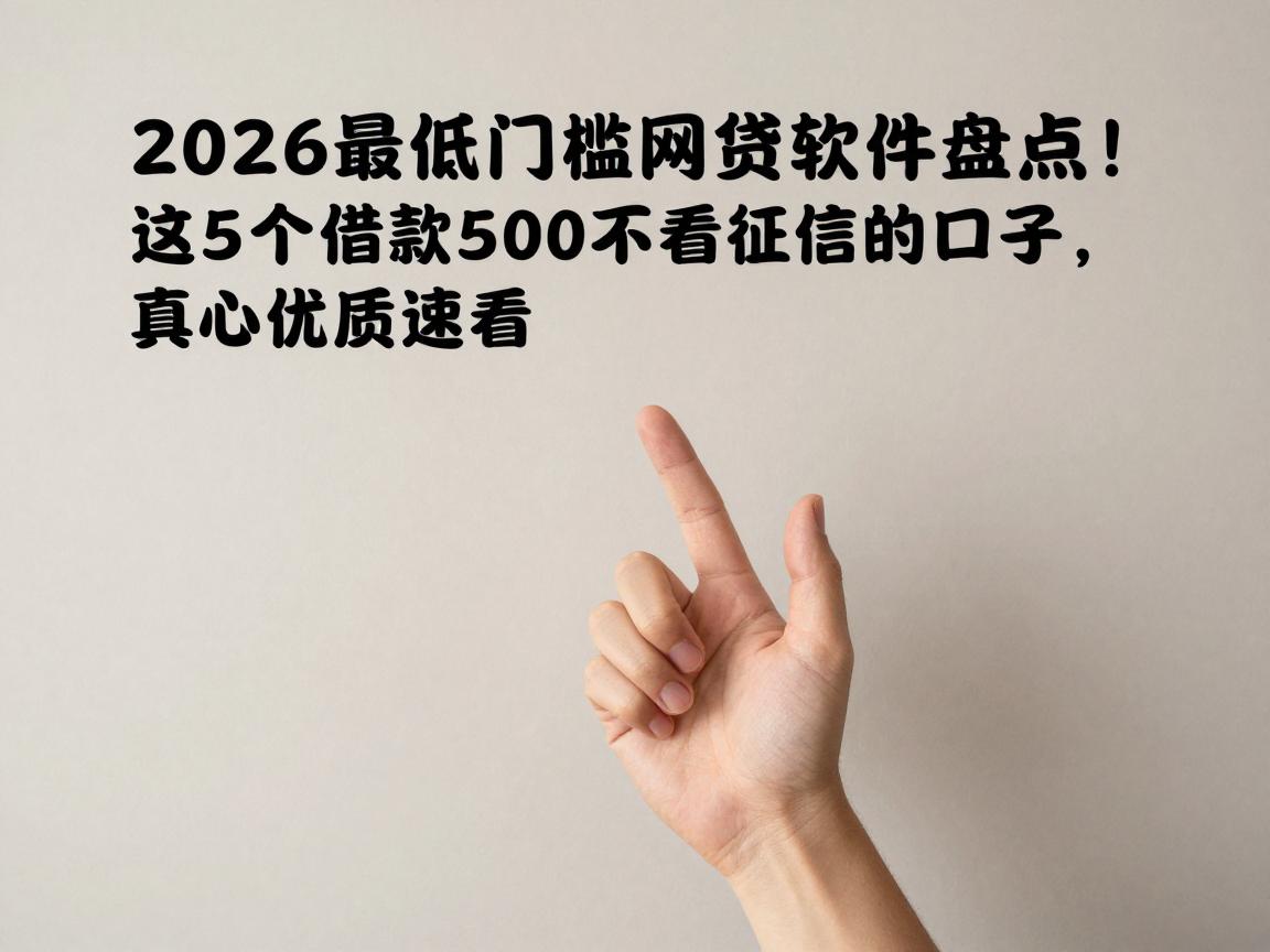 2026最低门槛网贷软件盘点!这5个借款500不看征信的口子,真心优质速看