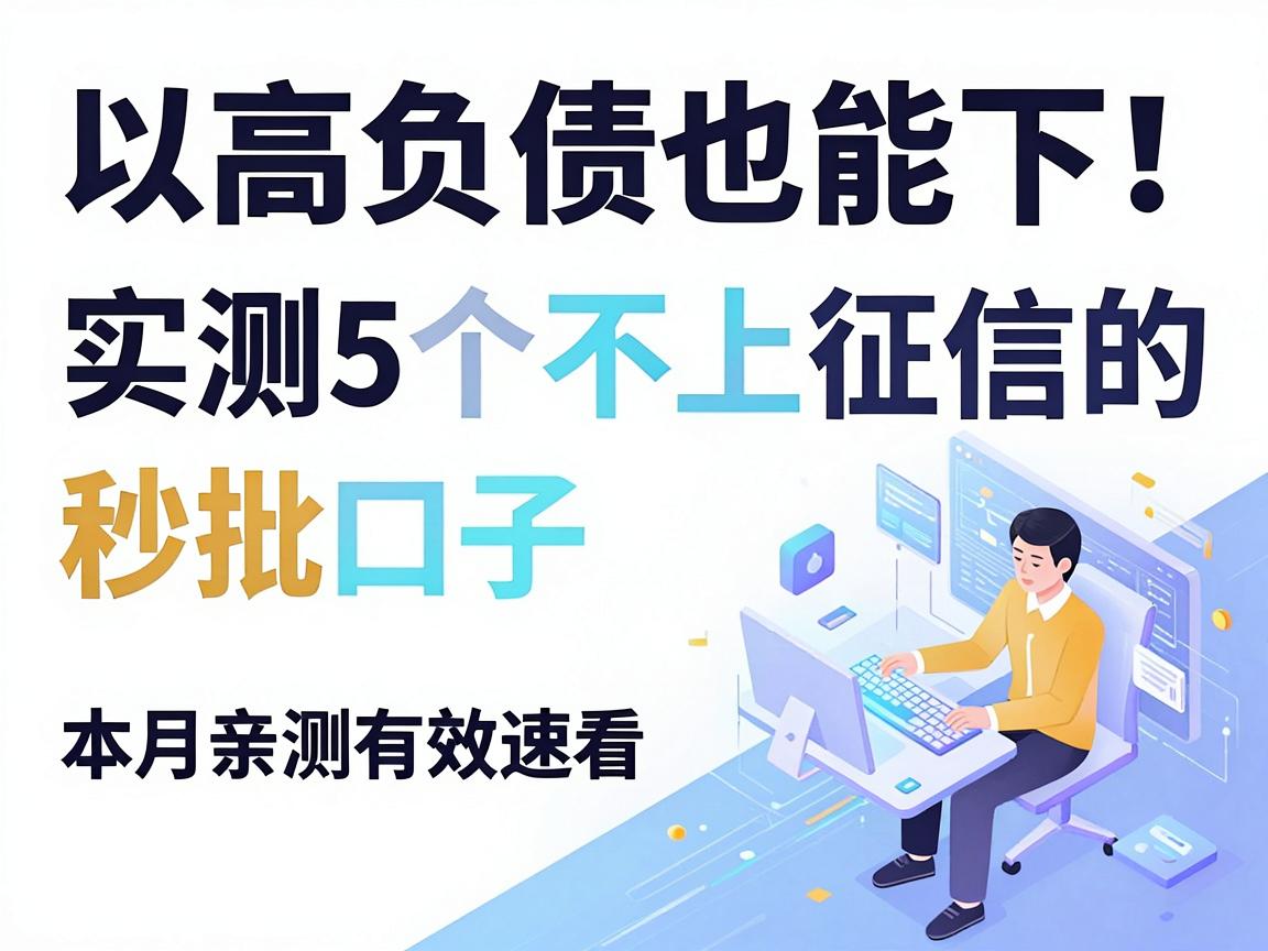 高负债也能下！实测5个不上征信的秒批口子，本月亲测有效速看