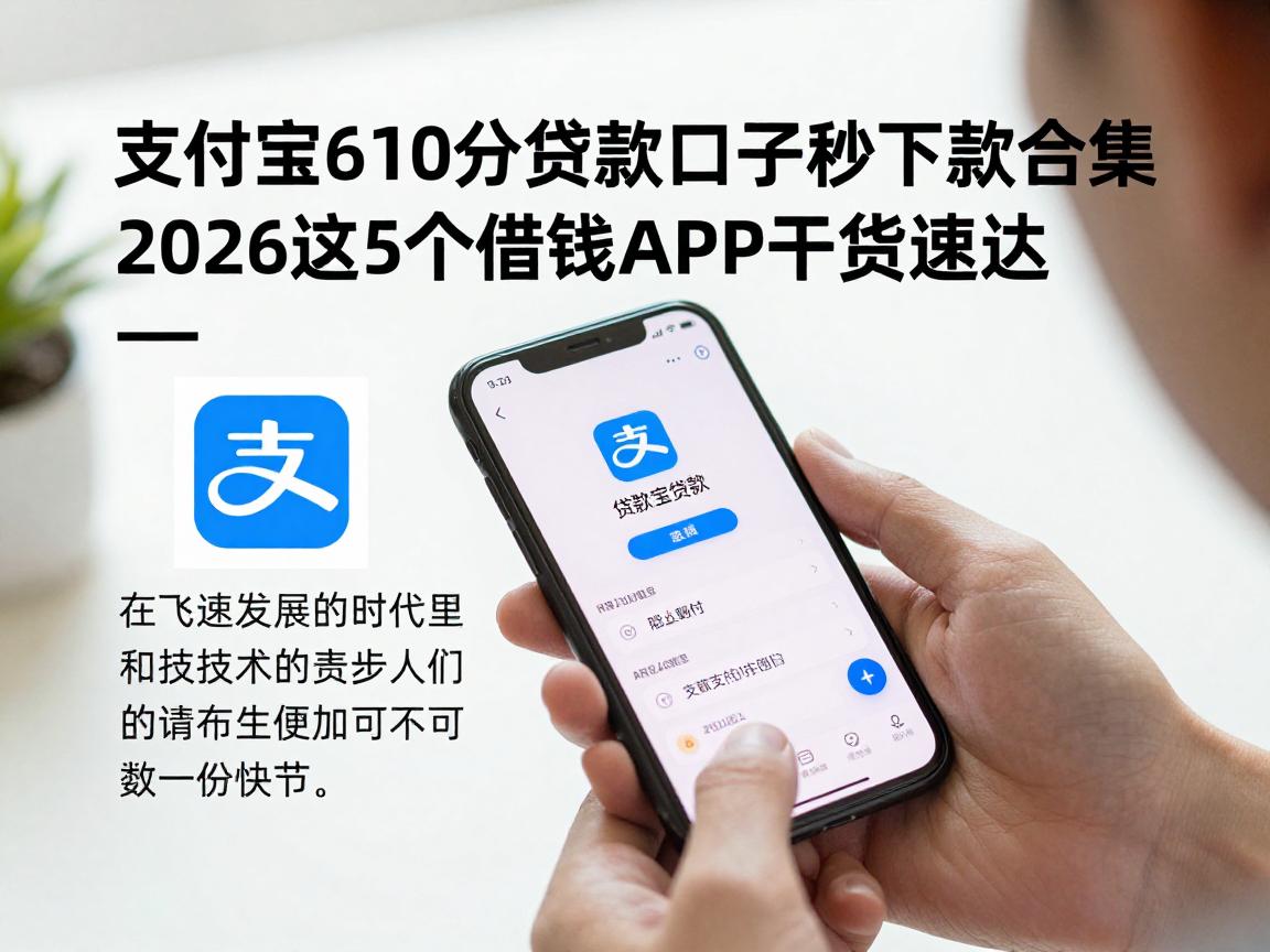 支付宝610分贷款口子秒下款合集！2026这5个借钱APP干货速达