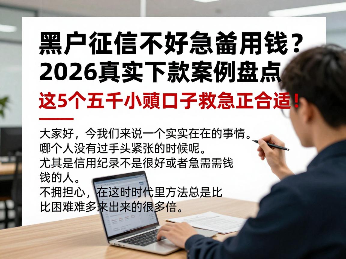 黑户征信不好急需用钱?2026真实下款案例盘点,这5个五千小额口子救急正合适!