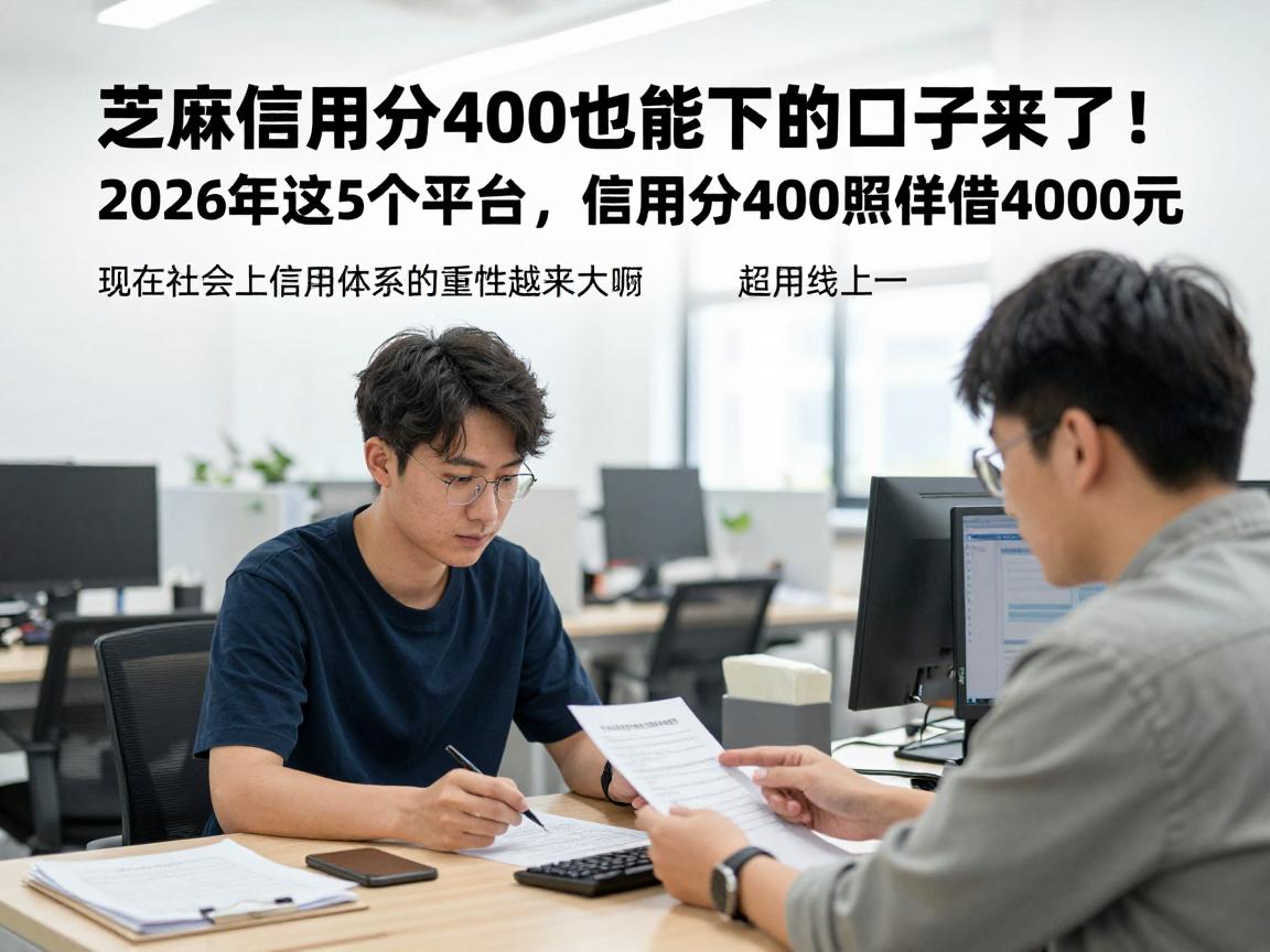 芝麻信用分400也能下的口子来了!2026年这5个平台,信用分400照样借4000元