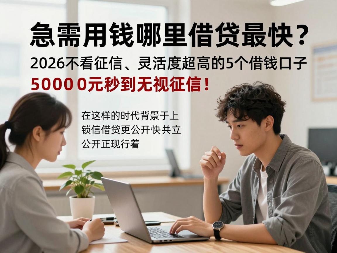 急需用钱哪里借钱最快?2026不看征信、灵活度超高的5个借钱口子,50000元秒到无视征信!