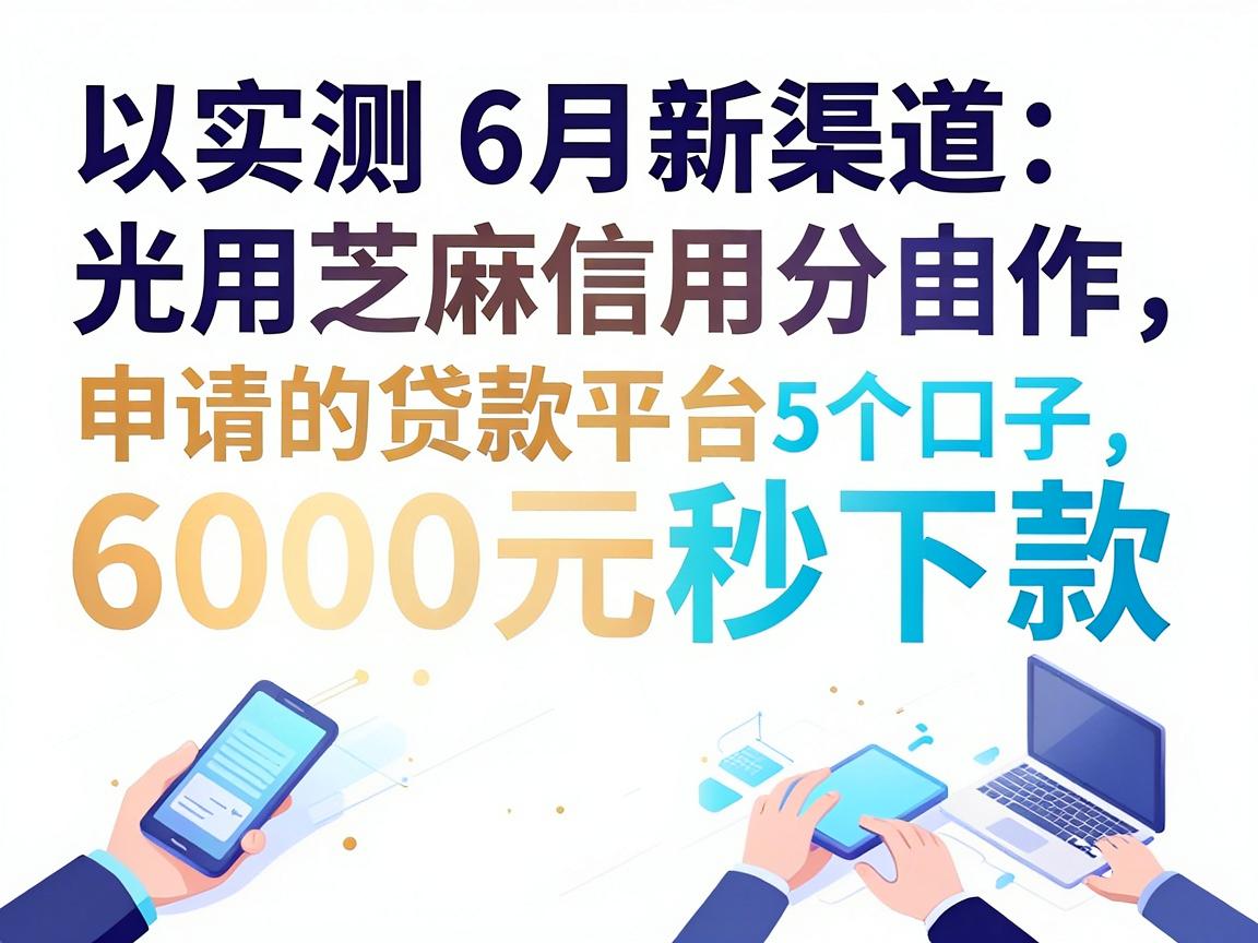 实测6月新渠道:光用芝麻信用分申请的贷款平台,这5个口子6000元秒下款