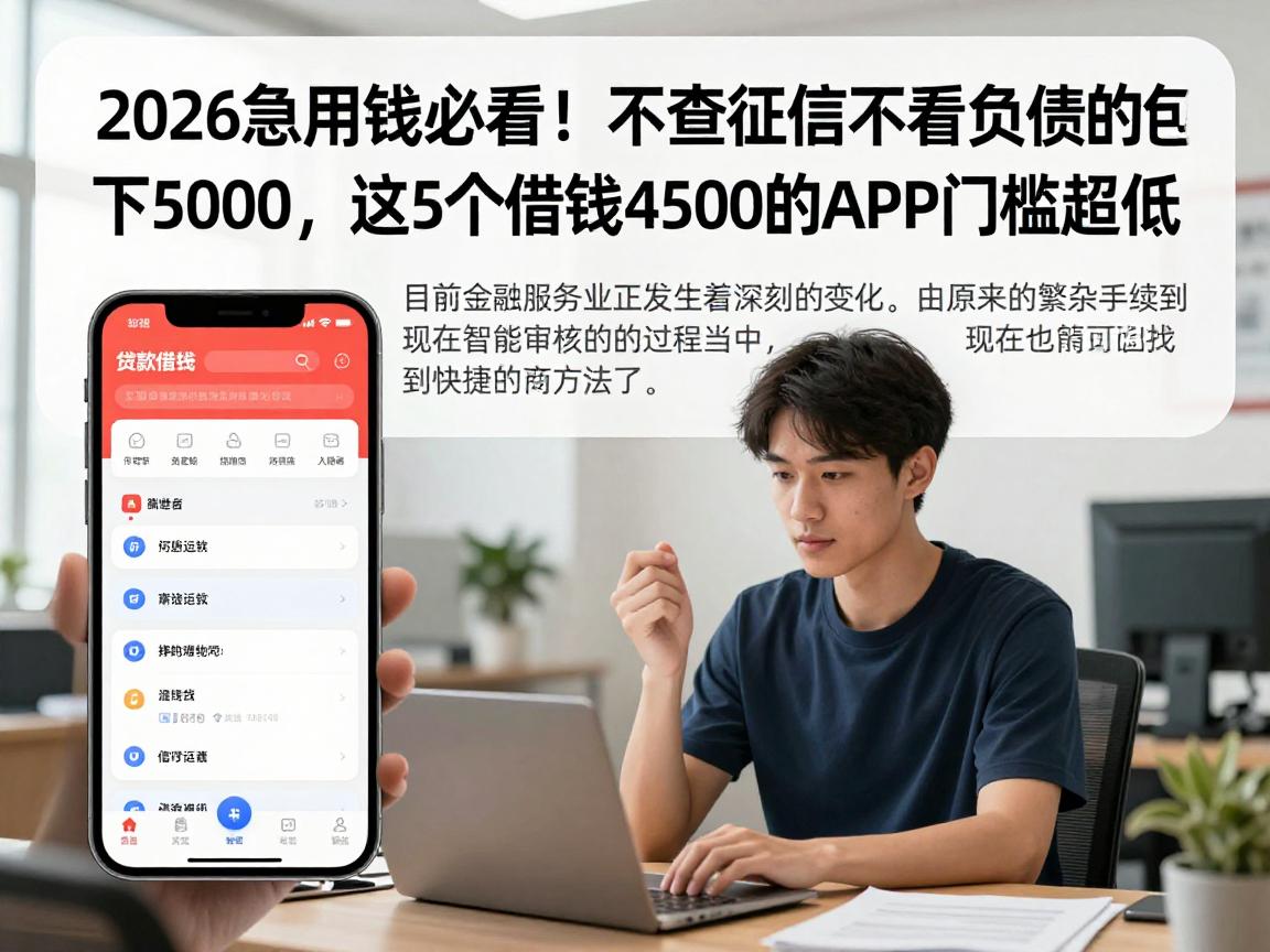 2026急用钱必看！不查征信不看负债的包下5000，这5个借钱4500的APP门槛超低