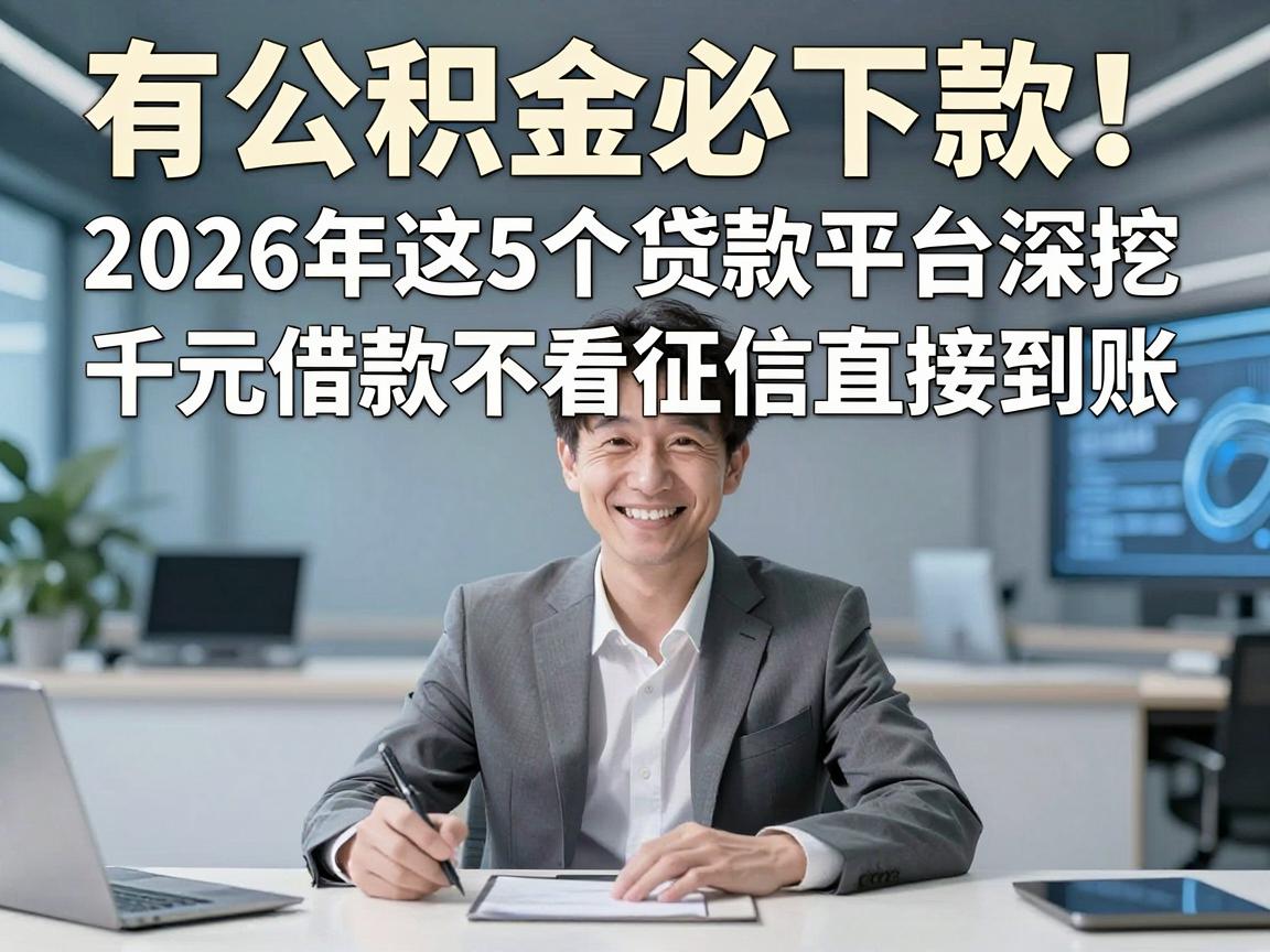 有公积金必下款！2026年这5个贷款平台深挖，千元借款不看征信直接到账