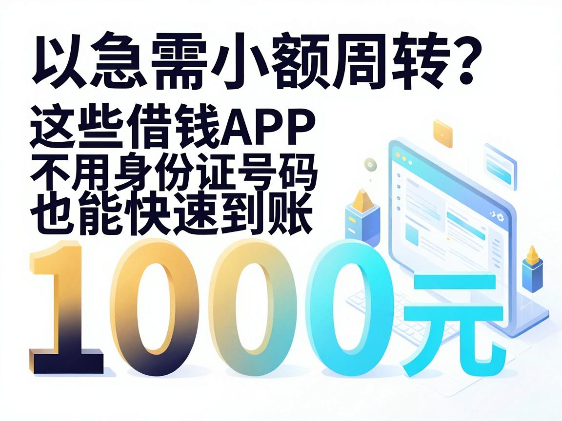 急需小额周转？这些借钱APP不用身份证号码也能快速到账1000元