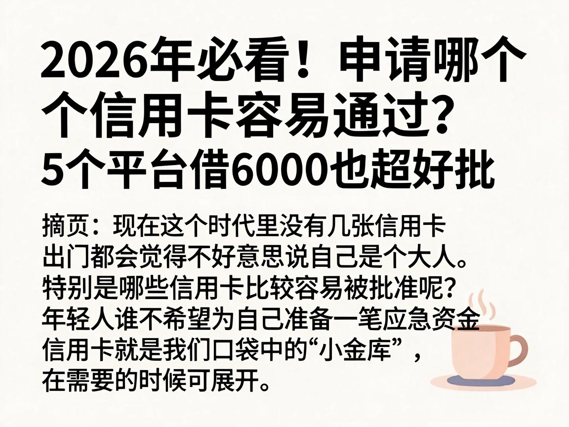 2026年必看!申请哪个信用卡容易通过?这5个平台借6000也超好批