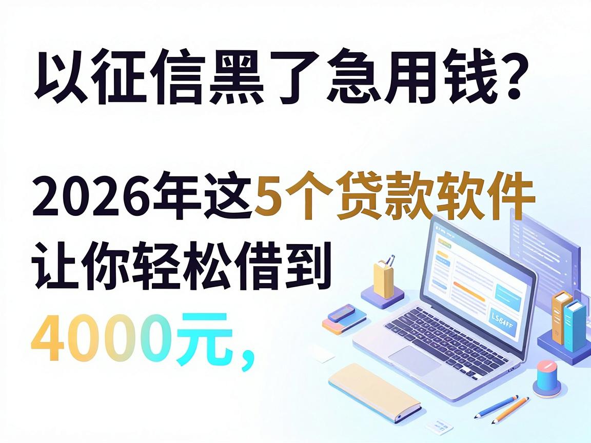 征信黑了急用钱？2026年这5个贷款软件让你轻松借到4000元
