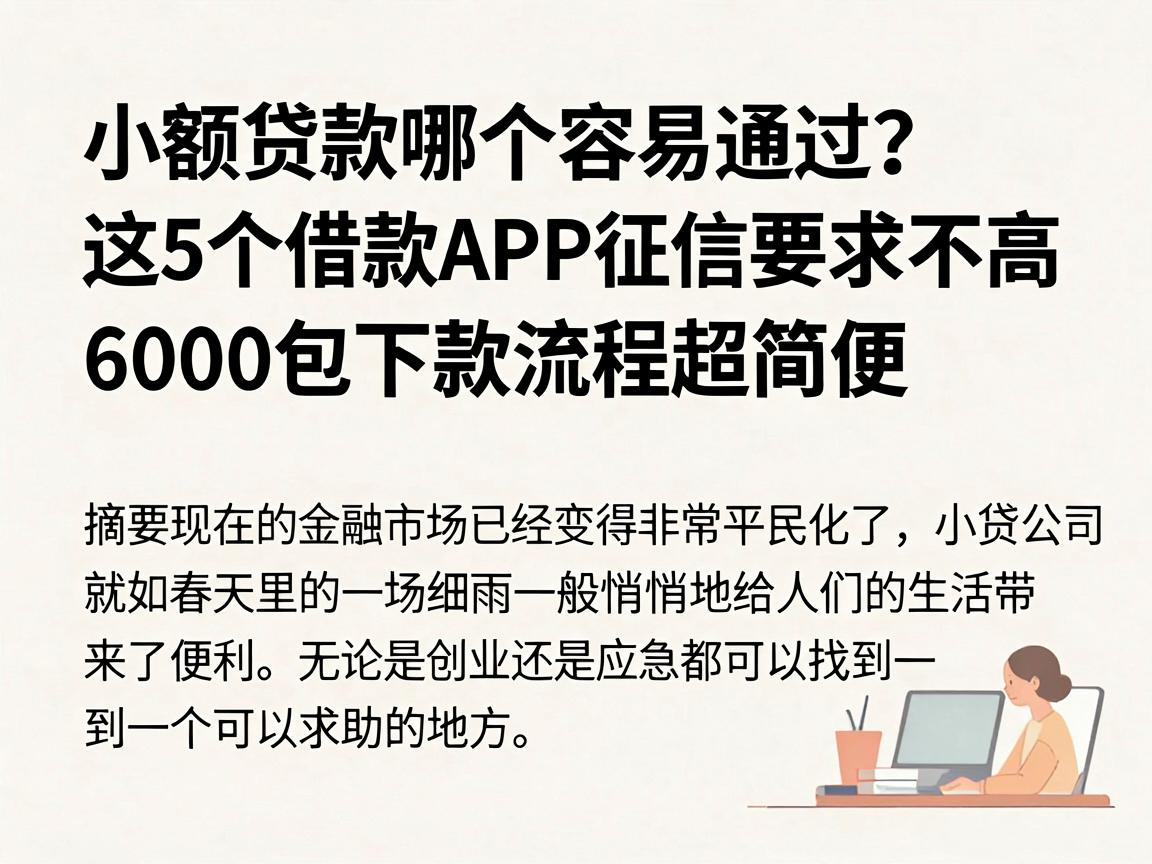 小额贷款哪个容易通过？这5个借款APP征信要求不高，6000包下款流程超简便