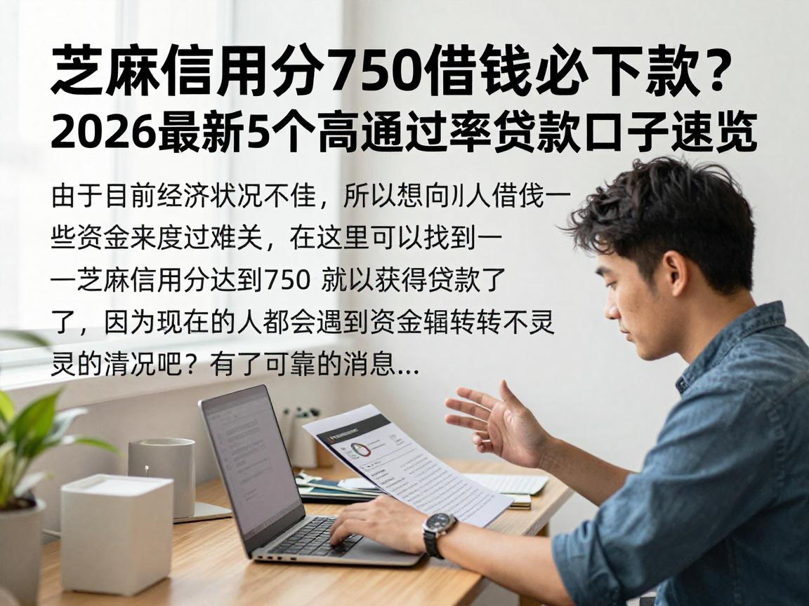 芝麻信用分750借钱必下款？2026最新5个高通过率贷款口子速览