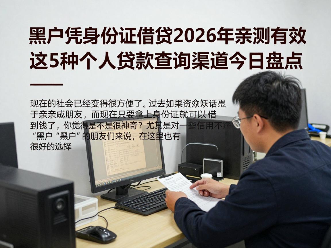 黑户凭身份证借钱2026年亲测有效,这5种个人贷款查询渠道今日盘点
