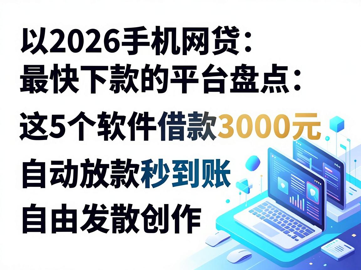 2026手机网贷最快下款的平台盘点:这5个软件借款3000元自动放款秒到账