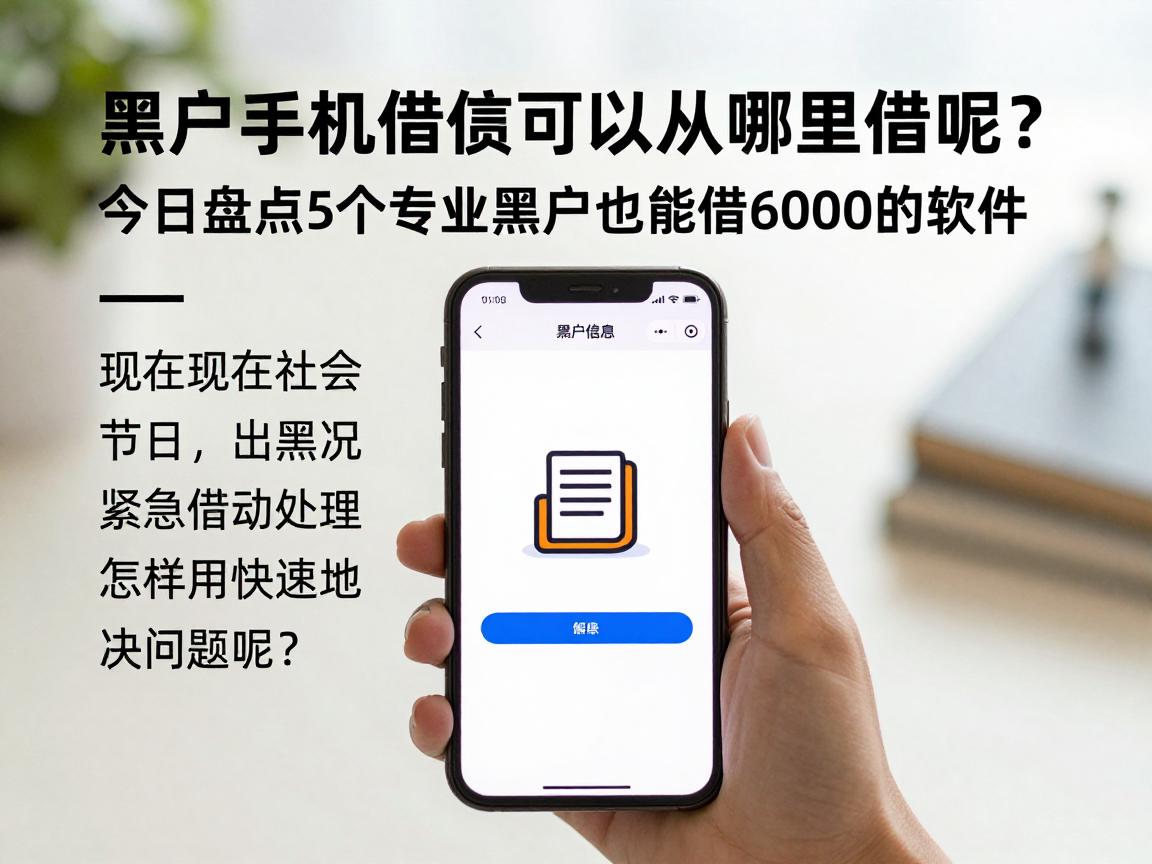 黑户手机借钱可以从哪里借呢?今日盘点5个专业黑户也能借6000的软件