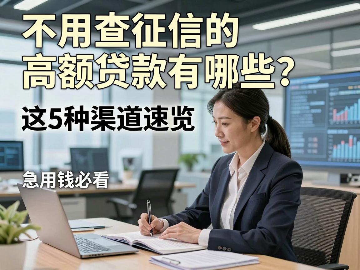 不用查征信的高额贷款有哪些?这5种渠道速览,急用钱必看!