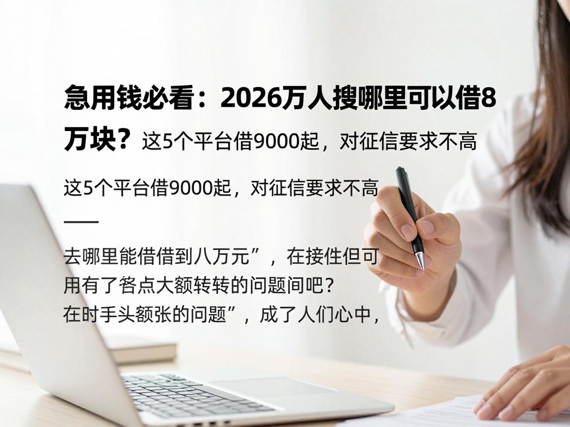 急用钱必看:2026万人都在搜哪里可以借8万块?这5个平台借9000起,对征信要求不高