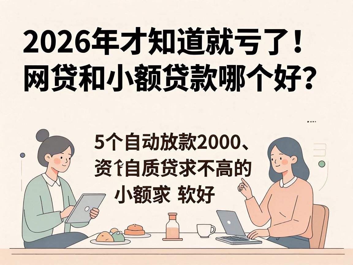 2026年才知道就亏了!网贷和小额贷款哪个好?这5个自动放款2000、资质要求不高的小额贷款软件精选