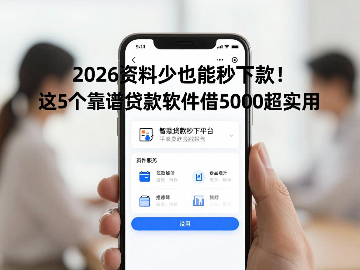 2026资料少也能秒下款!这5个靠谱贷款软件借5000超实用