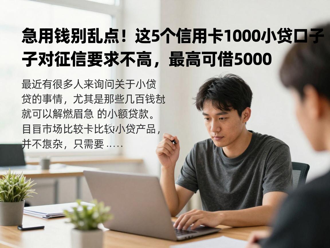 急用钱别乱点!这5个信用卡1000小贷口子对征信要求不高,最高可借5000