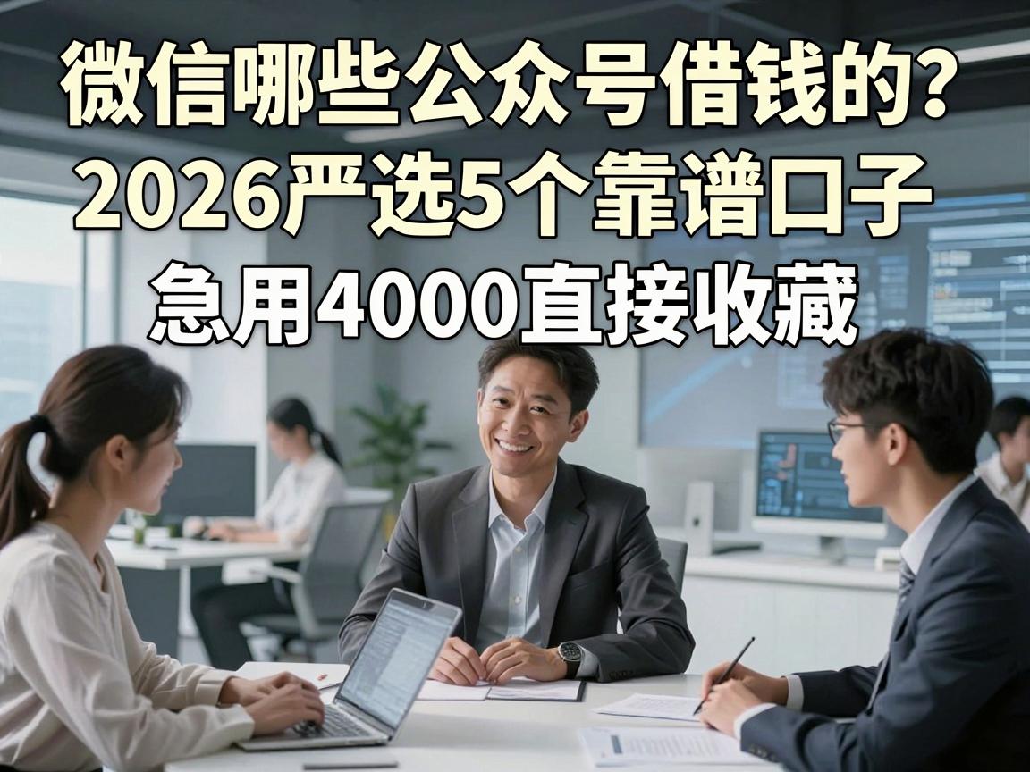 微信哪些公众号借钱的?2026严选5个靠谱口子,急用4000直接收藏