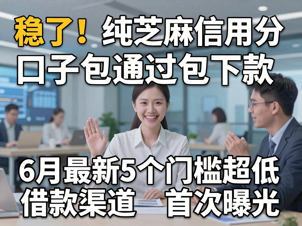 稳了!纯芝麻信用分口子包通过包下款,6月最新5个门槛超低借款渠道首次曝光