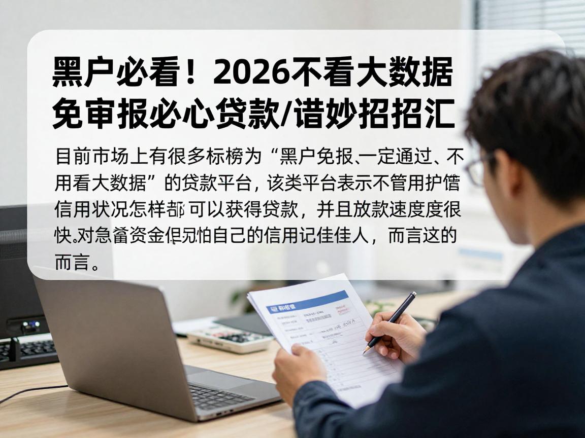 黑户必看!2026不看大数据免审核必过的贷款速借妙招汇总