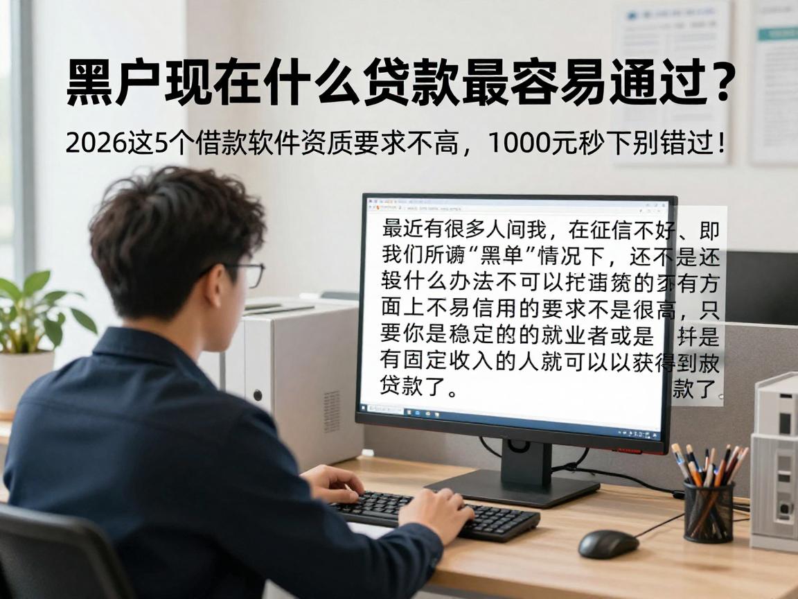 黑户现在什么贷款最容易通过?2026这5个借款软件资质要求不高,1000元秒下别错过!