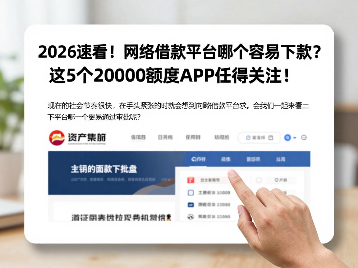 2026速看！网络借款平台哪个容易下款？这5个20000额度APP值得关注！