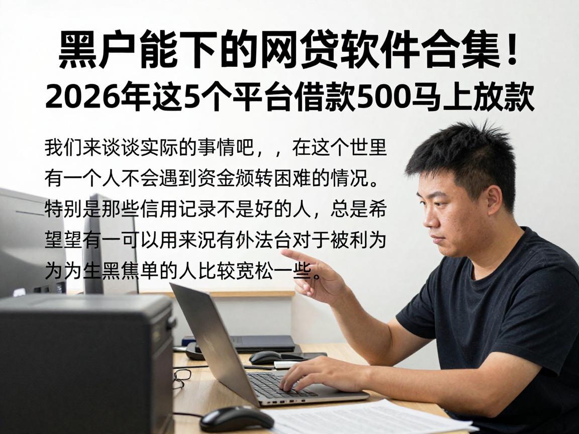 黑户能下的网贷软件合集！2026年这5个平台借款500马上放款