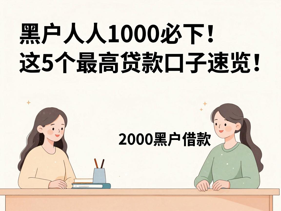 黑户人人1000必下!这5个最高贷款口子速览,附要求不高的2000黑户借款整理