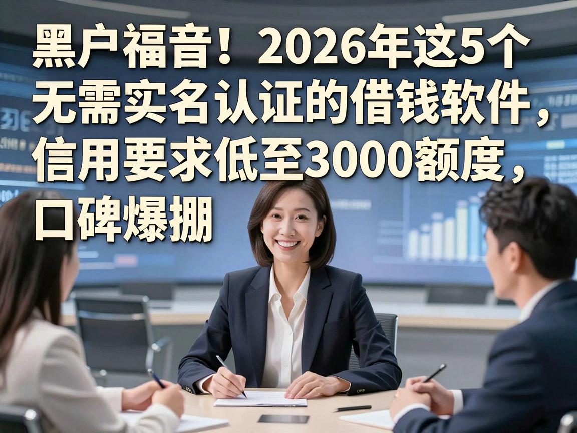 黑户福音！2026年这5个无需实名认证的借钱软件，信用要求低至3000额度，口碑爆棚！