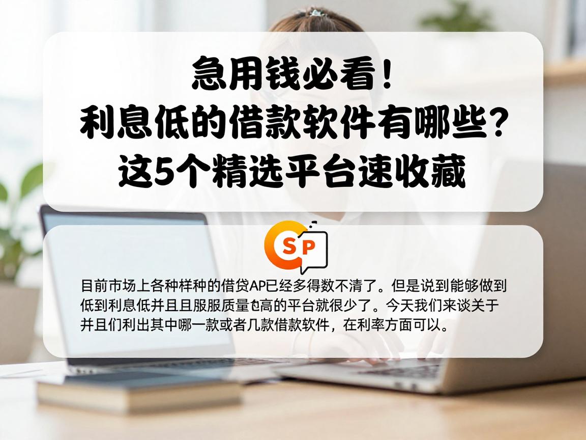 急用钱必看！利息低的借款软件有哪些？这5个精选平台速收藏