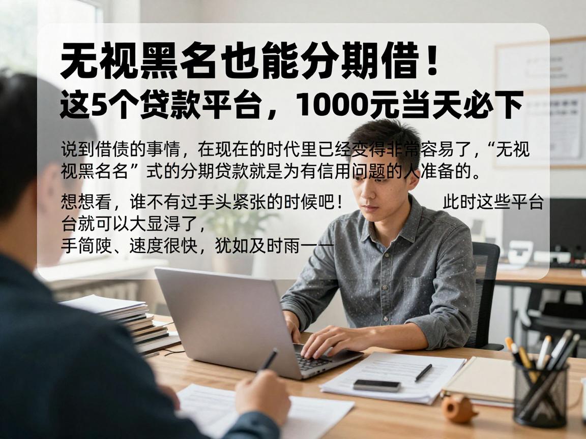 无视黑名单也能分期借!这5个贷款平台,1000元当天必下