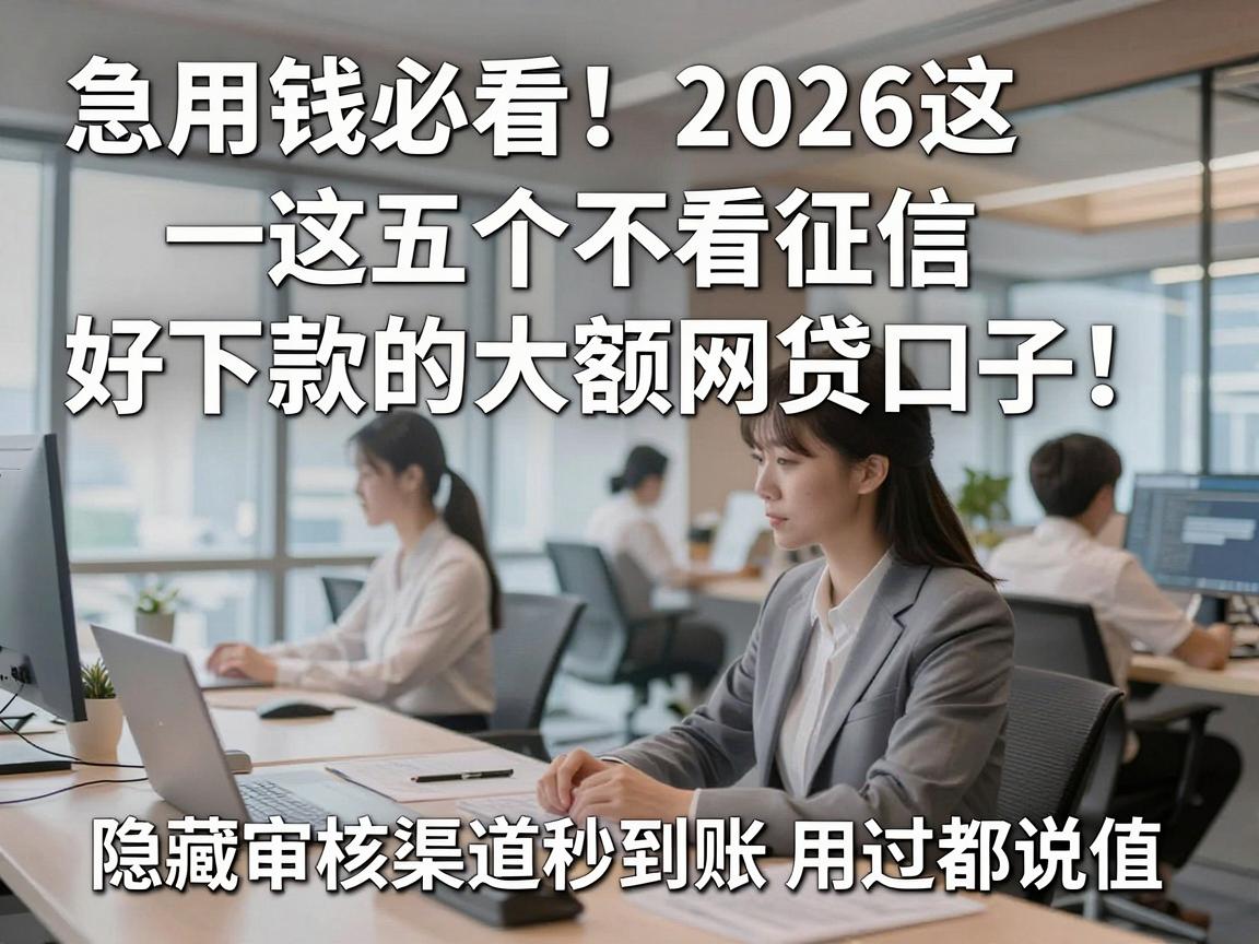 急用钱必看!2026这五个不看征信好下款的大额网贷口子,隐藏审核渠道秒到账用过都说值