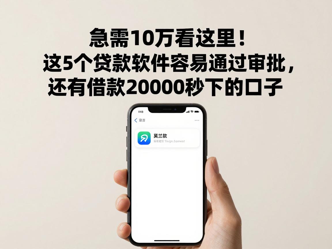 急需10万看这里！这5个贷款软件容易通过审批，还有借款20000秒下的口子今日分享