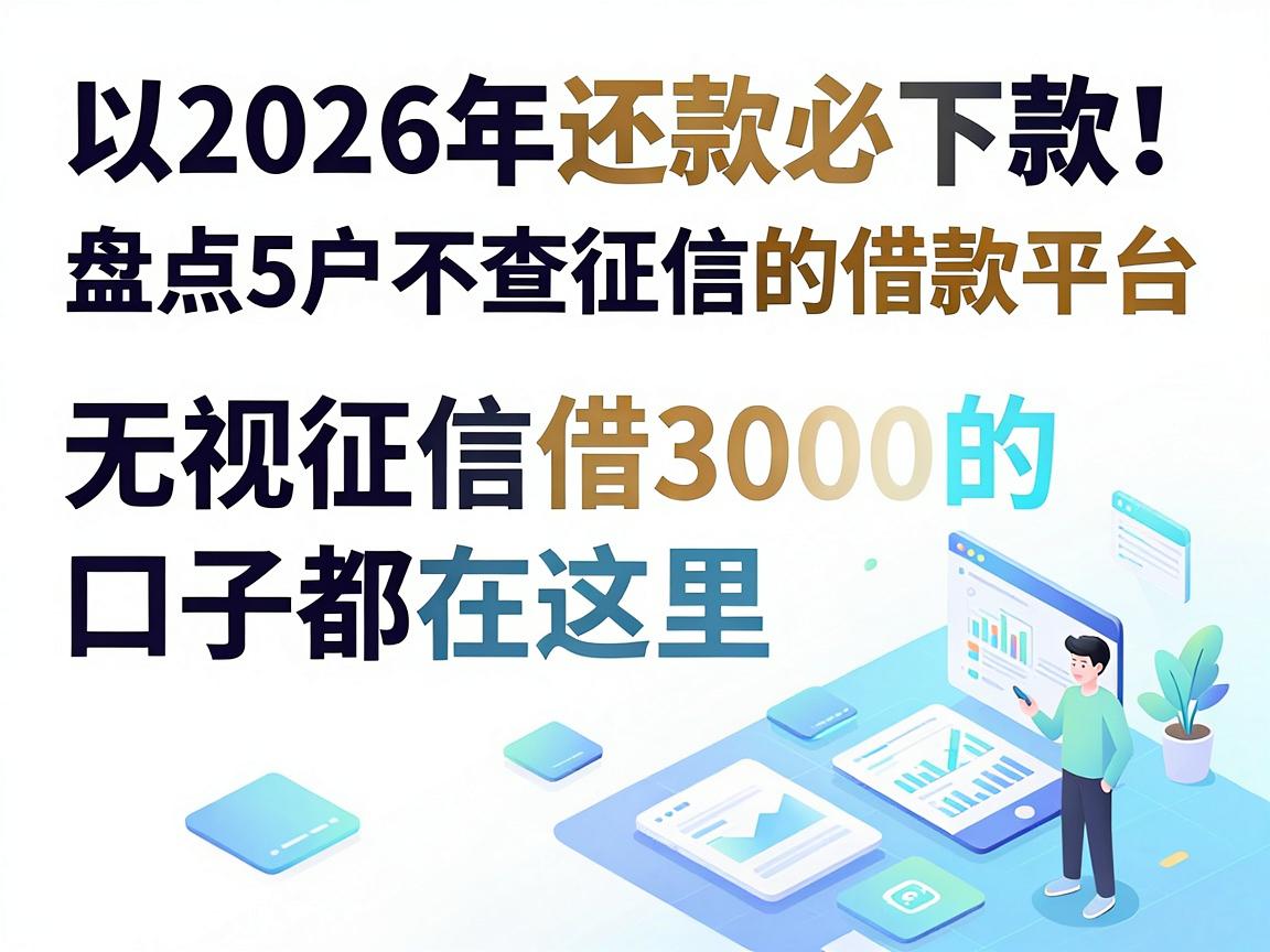 2026年还款必下款！盘点5个黑户不查征信的借款平台，无视征信借3000的口子都在这里