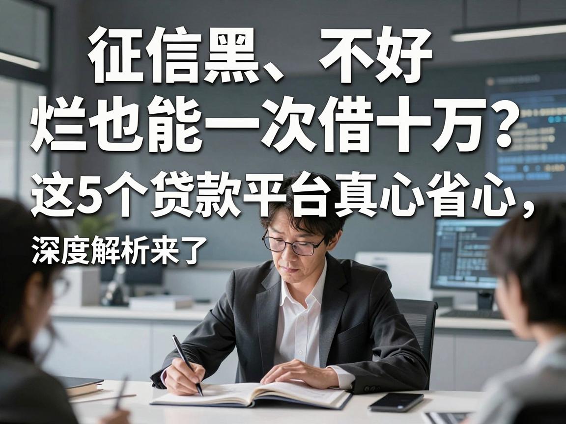 征信黑、不好、烂也能一次借十万？这5个贷款平台真心省心，深度解析来了！