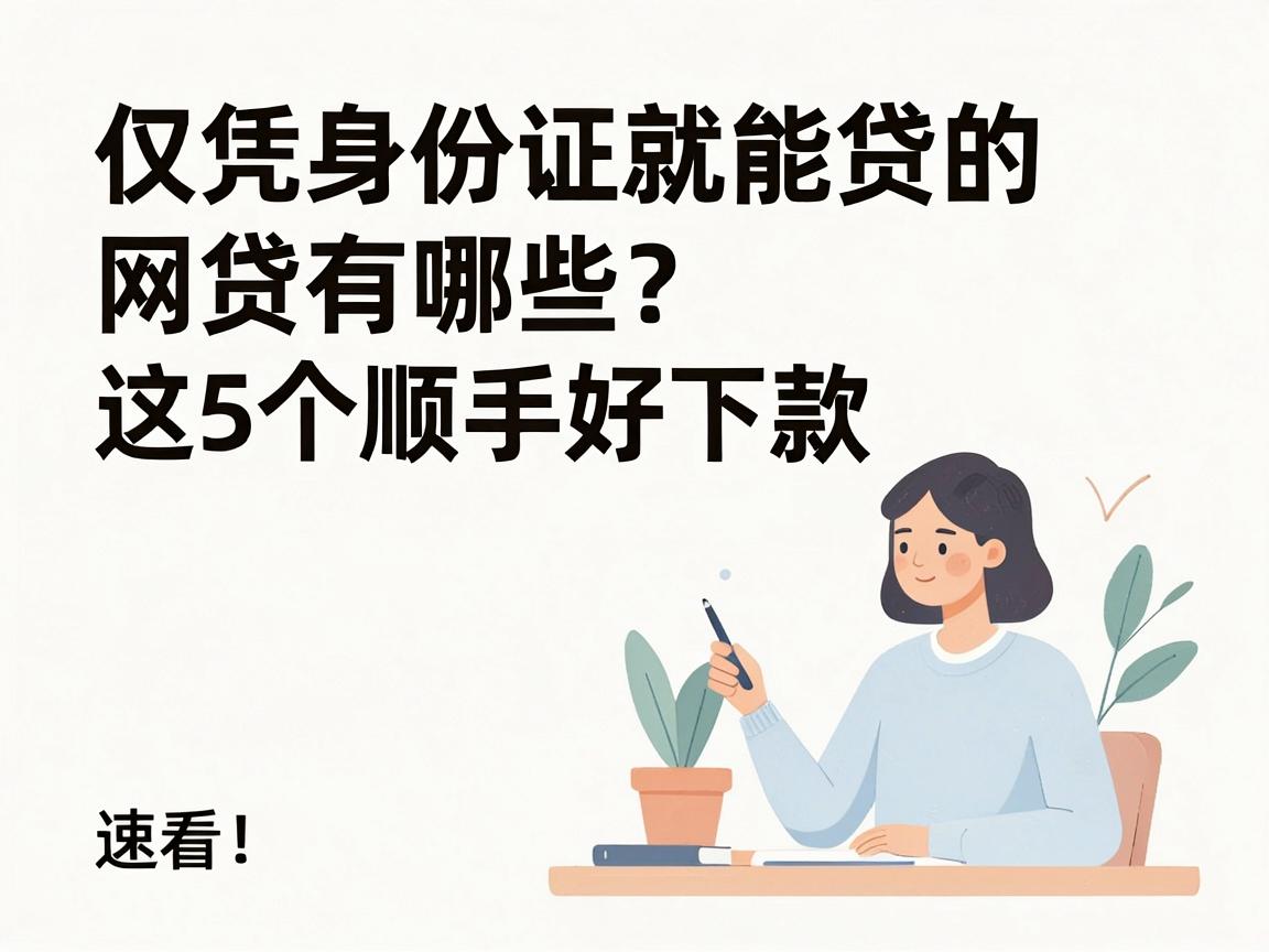 仅凭身份证就能贷的网贷有哪些?这5个顺手好下款,速看!
