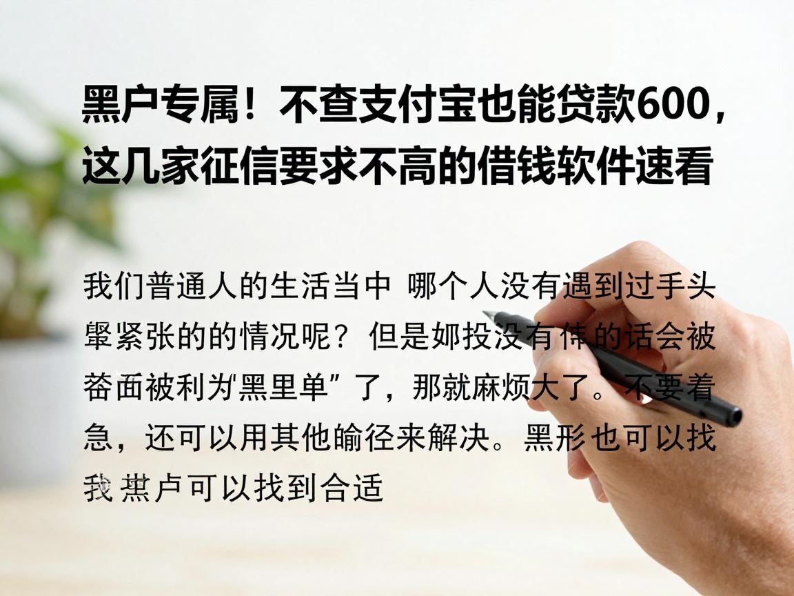 黑户专属！不查支付宝也能贷款6000，这几家征信要求不高的借钱软件速看