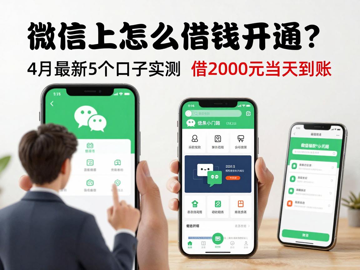 微信上怎么借钱开通？4月最新5个口子实测，借2000元当天到账！