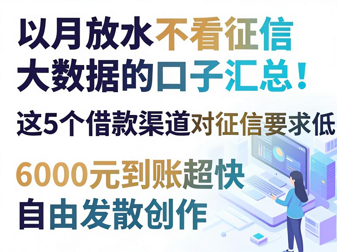 4月放水不看征信和大数据的口子汇总！这5个借款渠道对征信要求低，6000元到账超快