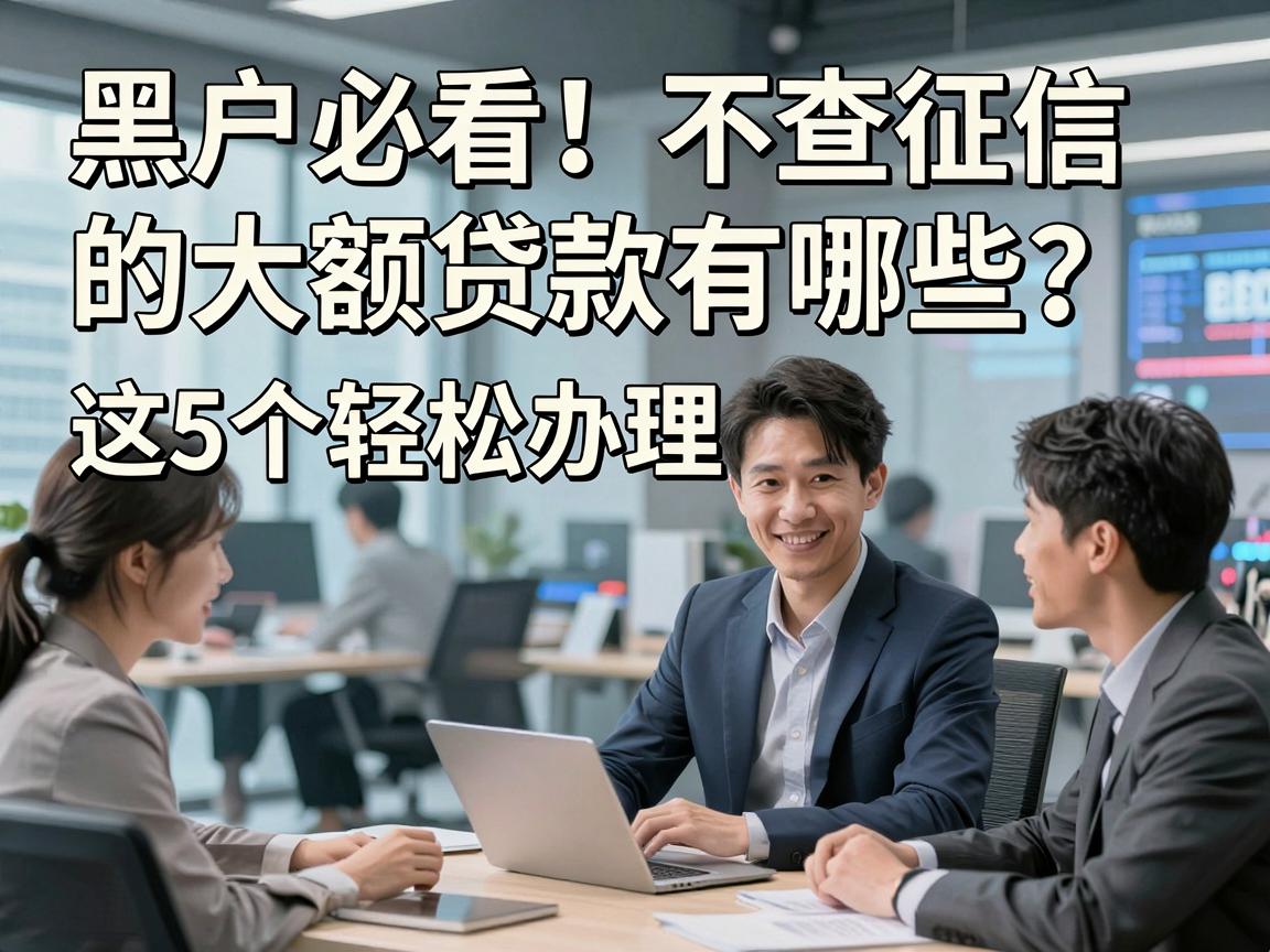 黑户必看!不查征信的大额贷款有哪些?这5个轻松办理
