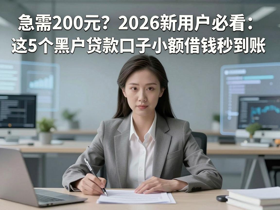 急需200元？2026新用户必看：这5个黑户贷款口子小额借钱秒到账！